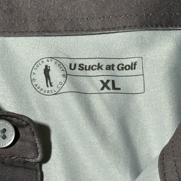 USAG Polo Shirt Men's XL Gray "U suck at golf" Here for the Beer Polo - Picture 4 of 5